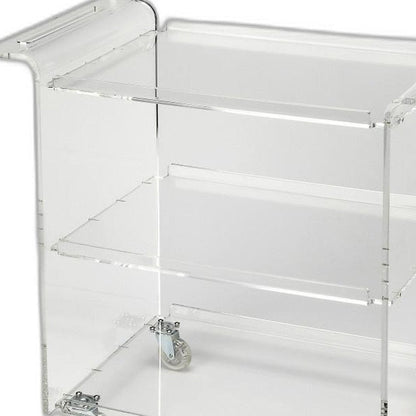 Clear Acrylic Rolling Server Bar Cart HomeRoots