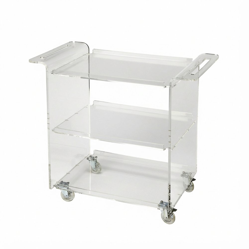 Clear Acrylic Rolling Server Bar Cart HomeRoots