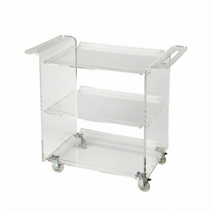 Clear Acrylic Rolling Server Bar Cart HomeRoots