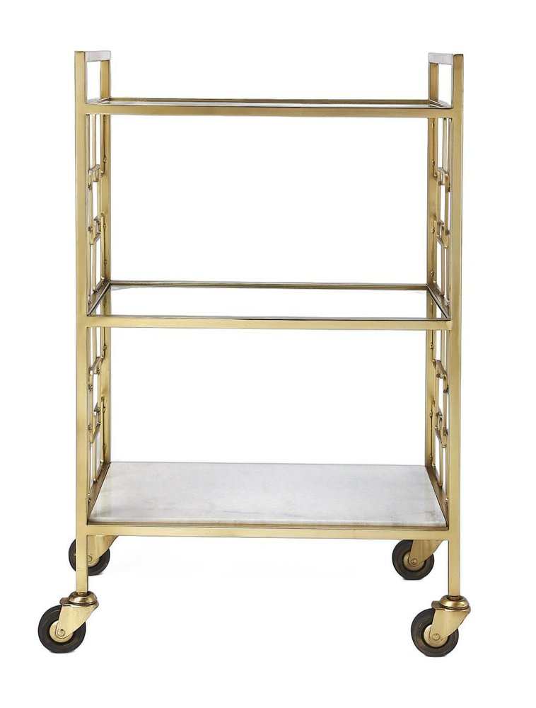 Polished Gold Bar Cart HomeRoots