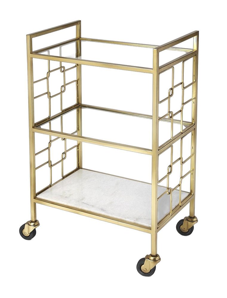 Polished Gold Bar Cart HomeRoots