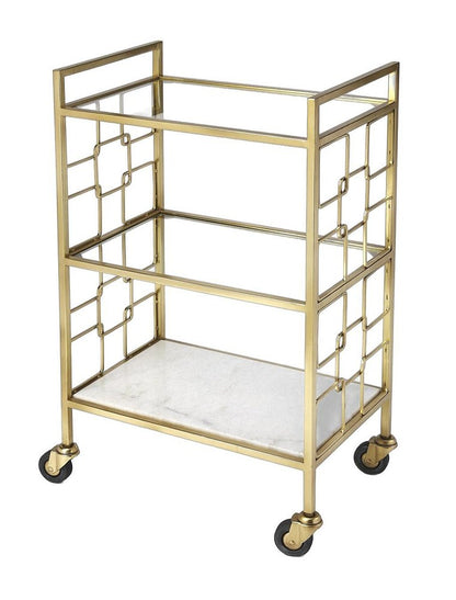 Polished Gold Bar Cart HomeRoots