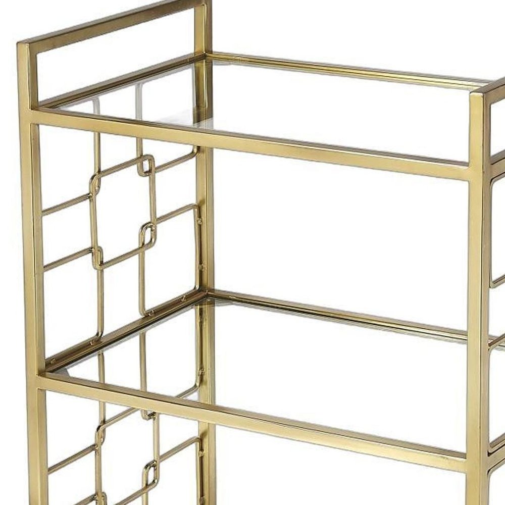 Polished Gold Bar Cart HomeRoots