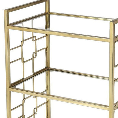 Polished Gold Bar Cart HomeRoots