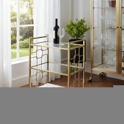 Polished Gold Bar Cart HomeRoots