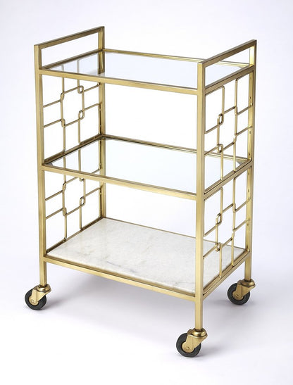 Polished Gold Bar Cart HomeRoots