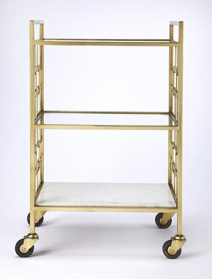 Polished Gold Bar Cart HomeRoots