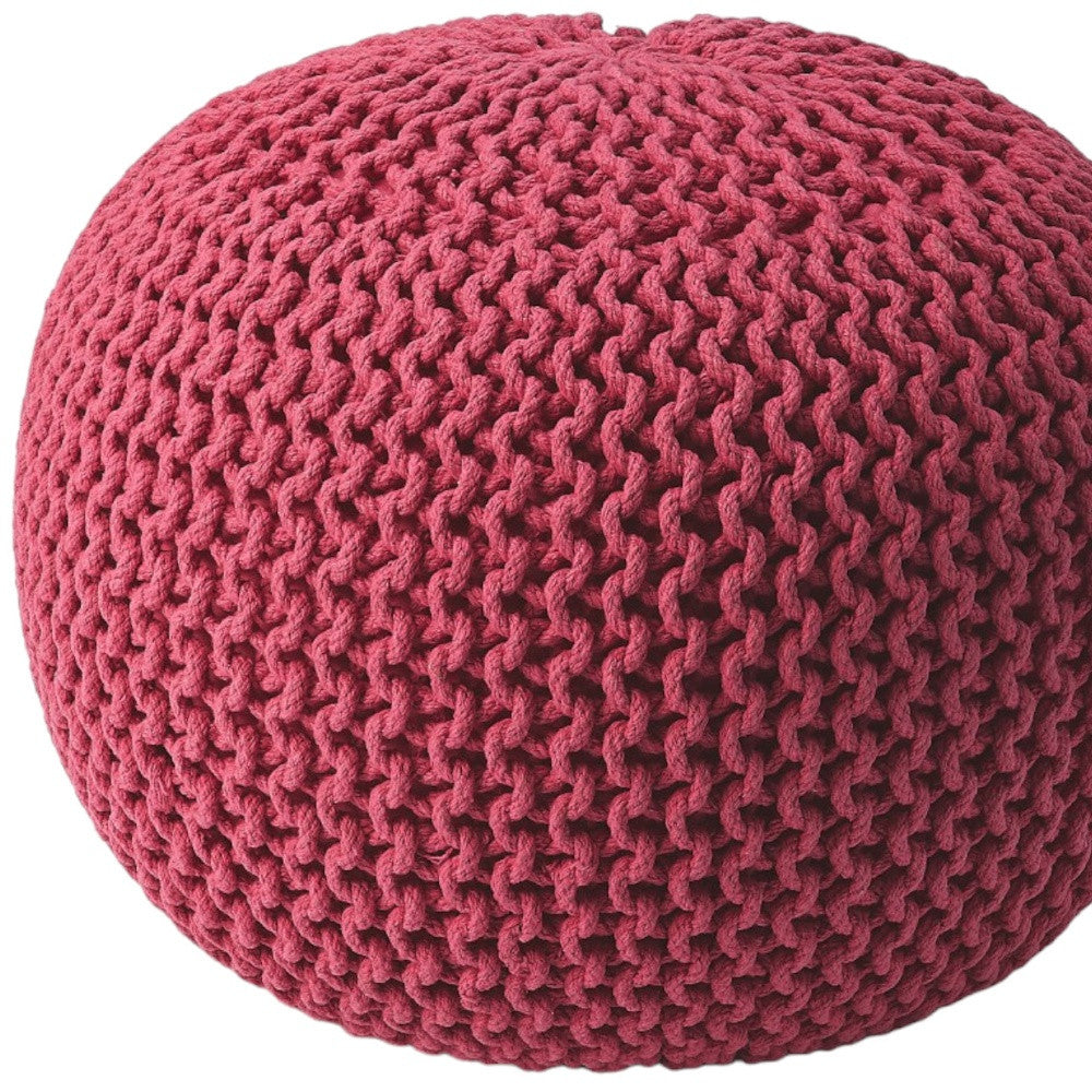 19" Pink Round Pouf Ottoman