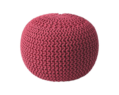 19" Pink Round Pouf Ottoman