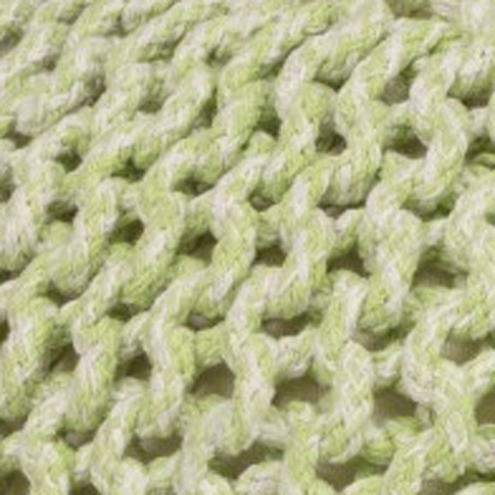 19" Green Wool Round Pouf Ottoman HomeRoots