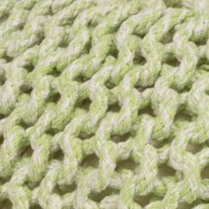 19" Green Wool Round Pouf Ottoman HomeRoots