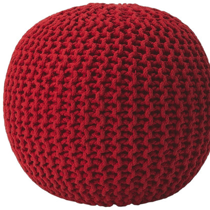 19" Red Round Pouf Ottoman