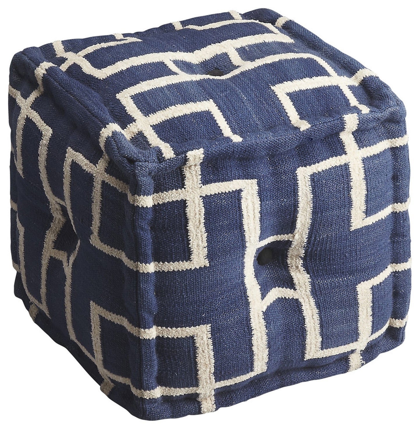 16" Blue Pouf Ottoman