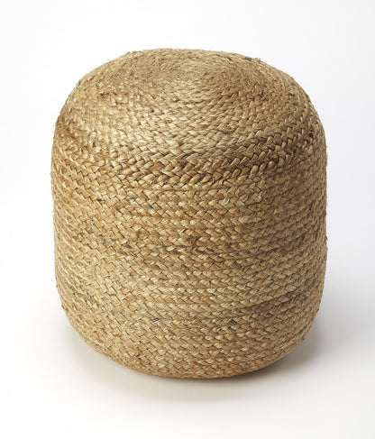 16" Jute Round Pouf Ottoman