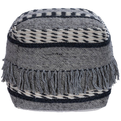 21" Gray Pouf Ottoman HomeRoots