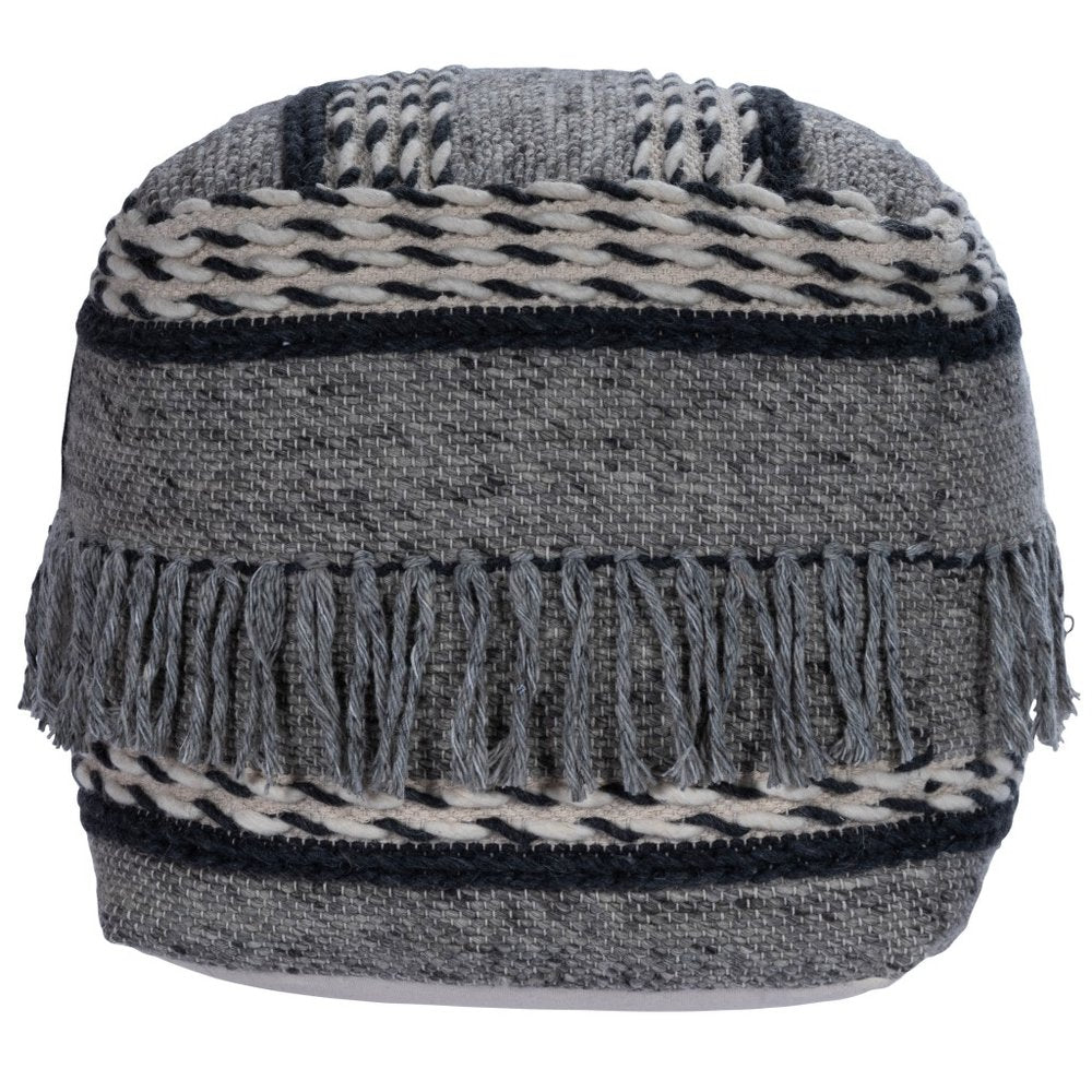 21" Gray Pouf Ottoman HomeRoots