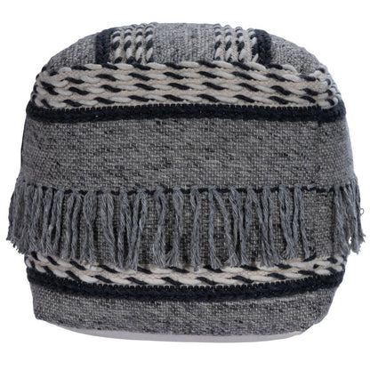 21" Gray Pouf Ottoman HomeRoots