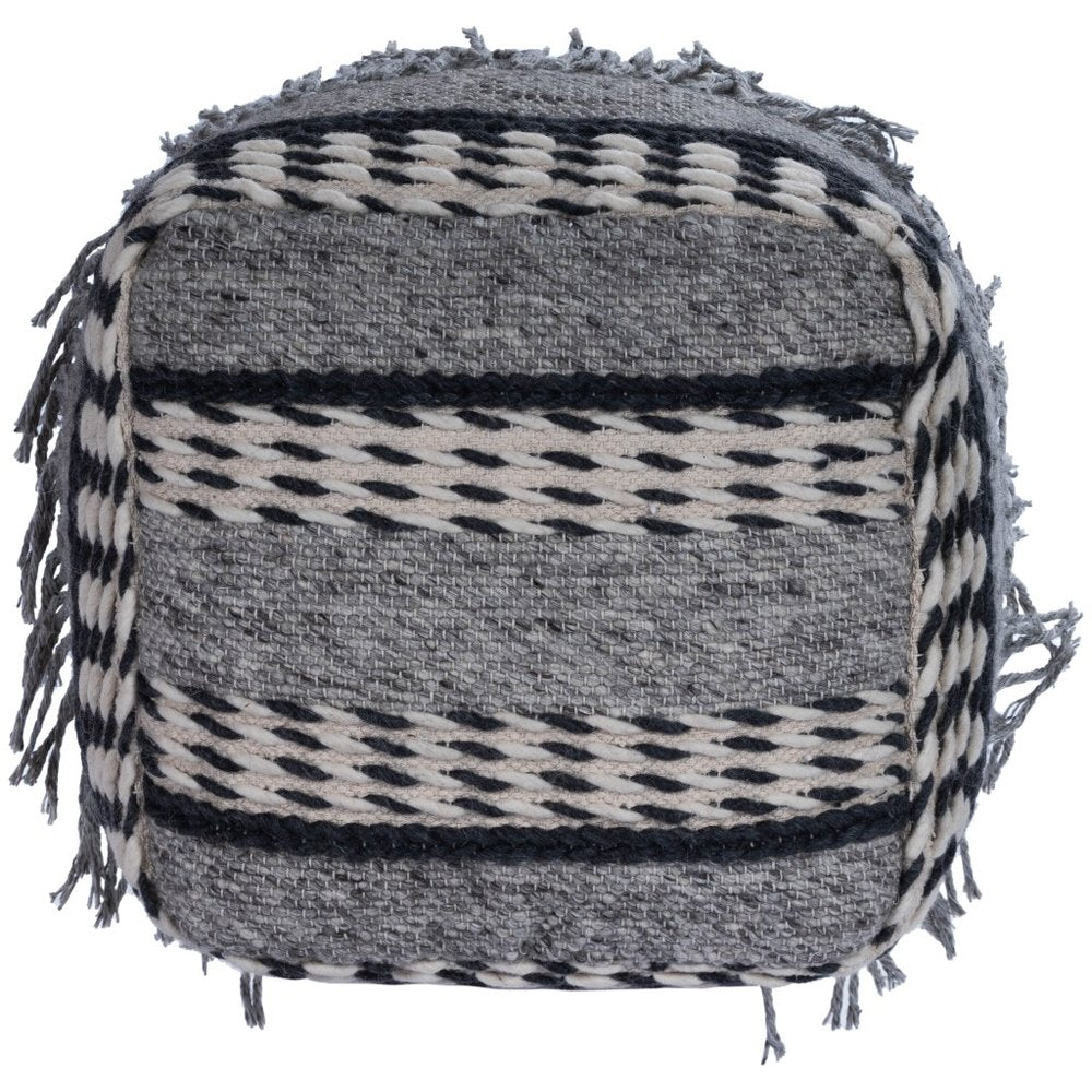 21" Gray Pouf Ottoman HomeRoots
