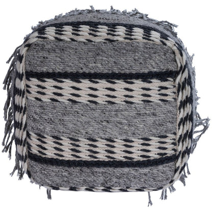 21" Gray Pouf Ottoman HomeRoots