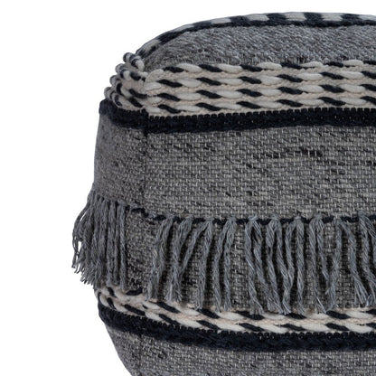 21" Gray Pouf Ottoman HomeRoots