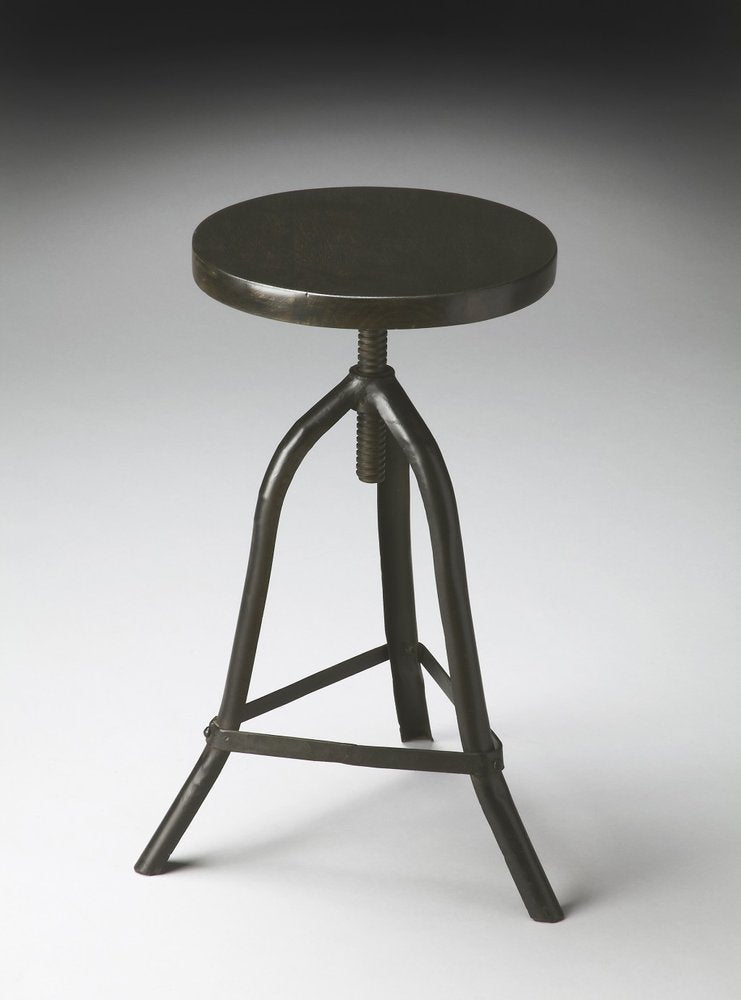 Black Solid Wood And Iron Backless Adjustable Height Bar Chair HomeRoots