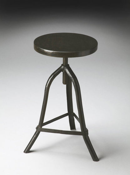 Black Solid Wood And Iron Backless Adjustable Height Bar Chair HomeRoots