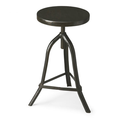 Black Solid Wood And Iron Backless Adjustable Height Bar Chair HomeRoots
