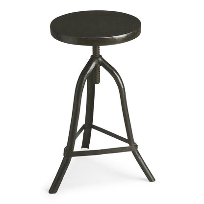 Black Solid Wood And Iron Backless Adjustable Height Bar Chair HomeRoots