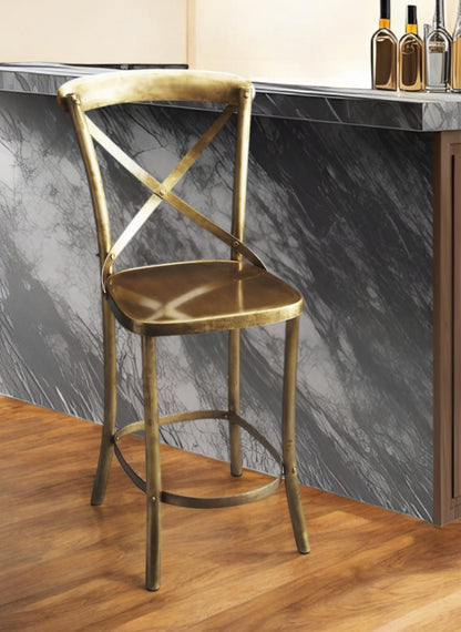 24" Gold Iron Bar Chair