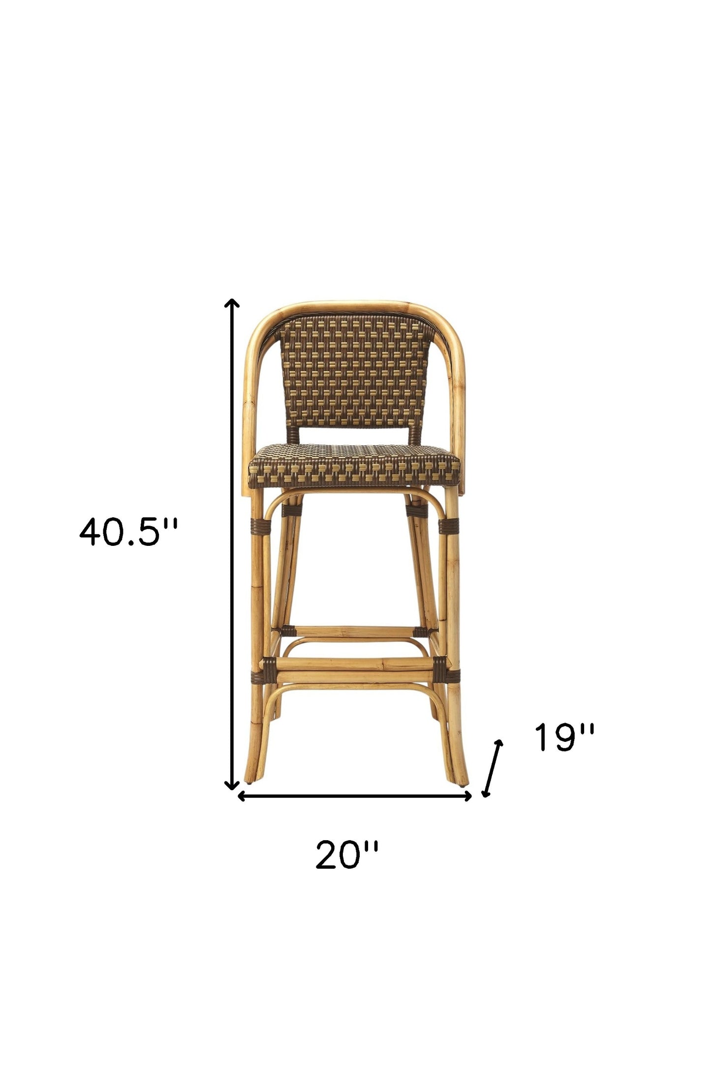 28" Brown Rattan Counter Height Bar Chair