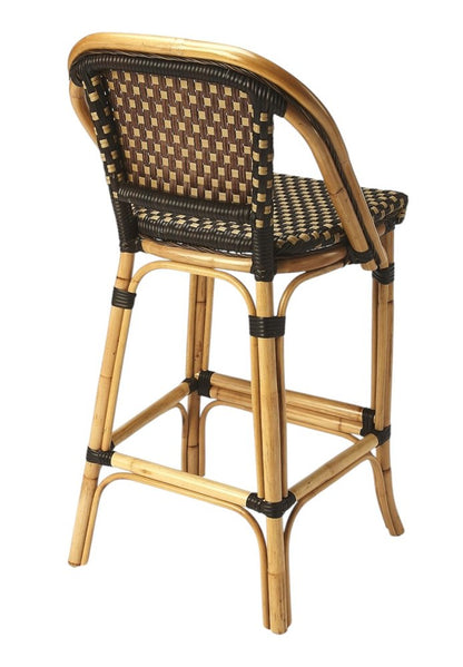 26" Brown and Natural Rattan Counter Height Bar Chair HomeRoots