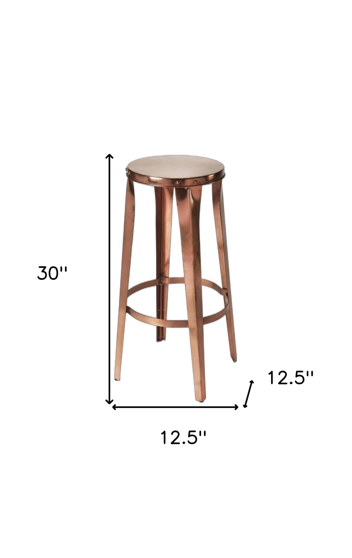 30" Copper Iron Backless Bar Height Bar Chair