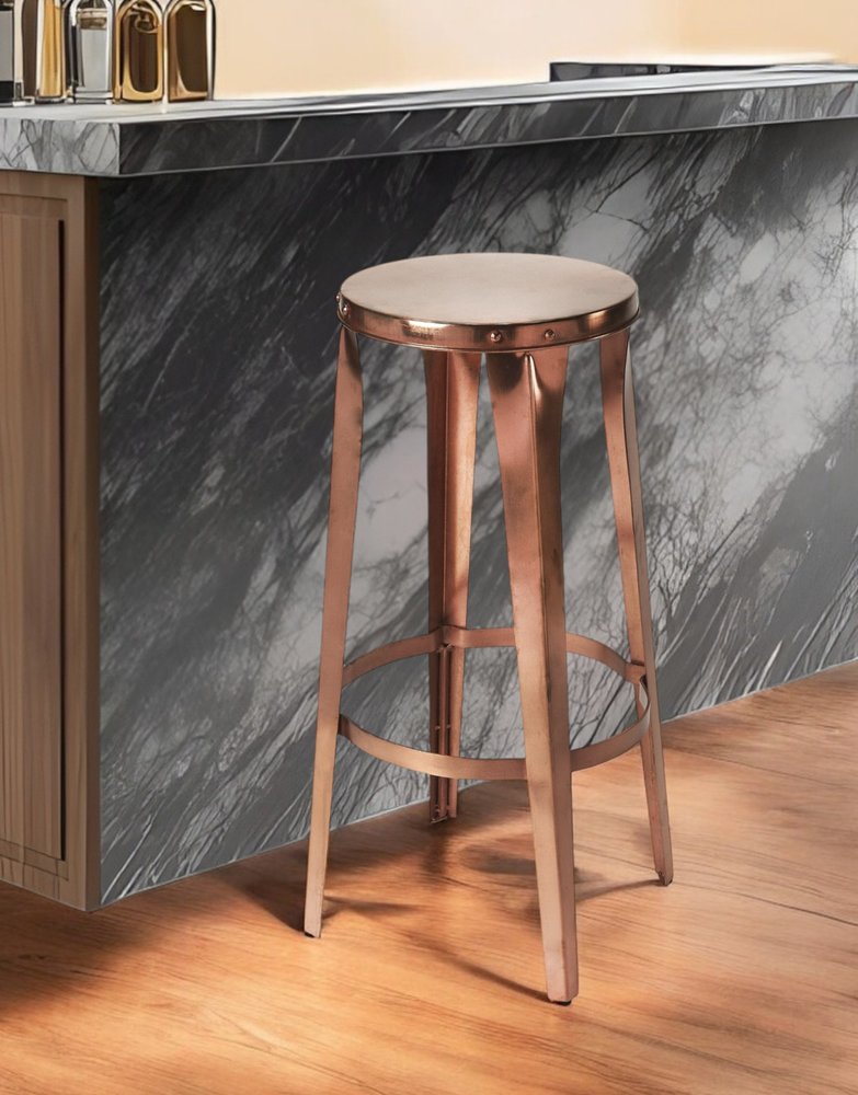 30" Copper Iron Backless Bar Height Bar Chair HomeRoots