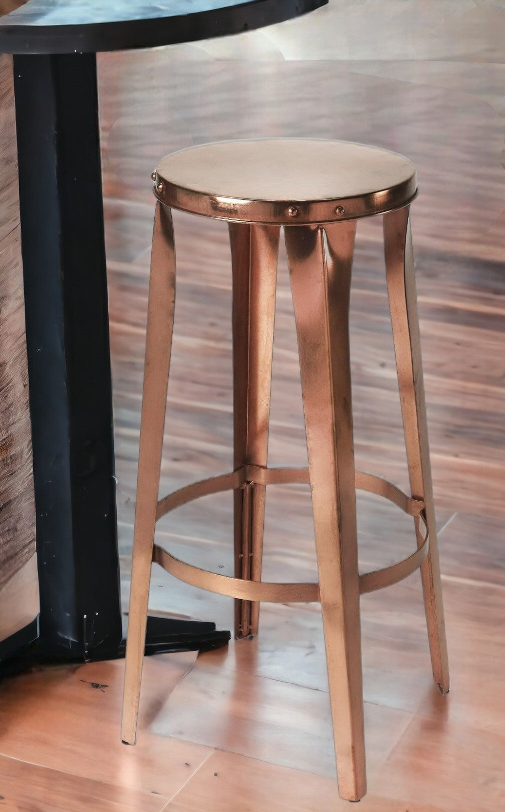 30" Copper Iron Backless Bar Height Bar Chair