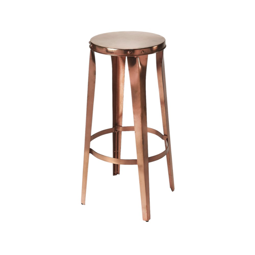 30" Copper Iron Backless Bar Height Bar Chair HomeRoots
