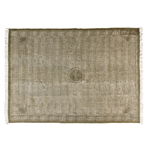 8' X 10' Putty Distressed Medallion Area Rug