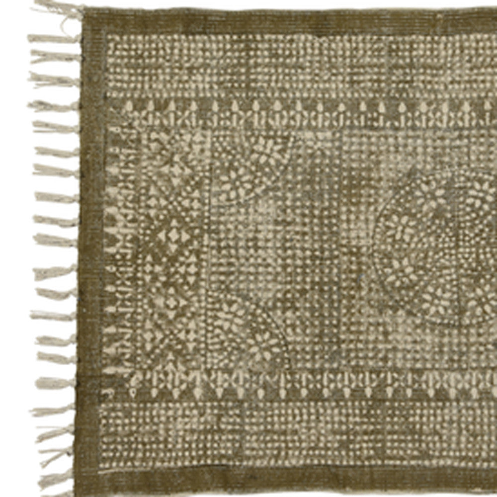 8' X 10' Putty Distressed Medallion Area Rug