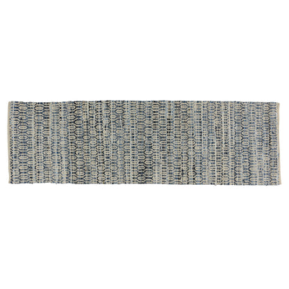 5' X 8' Blue And Gray Dhurrie Area Rug