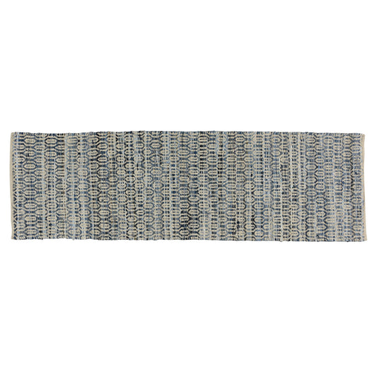 5' X 8' Blue And Gray Dhurrie Area Rug