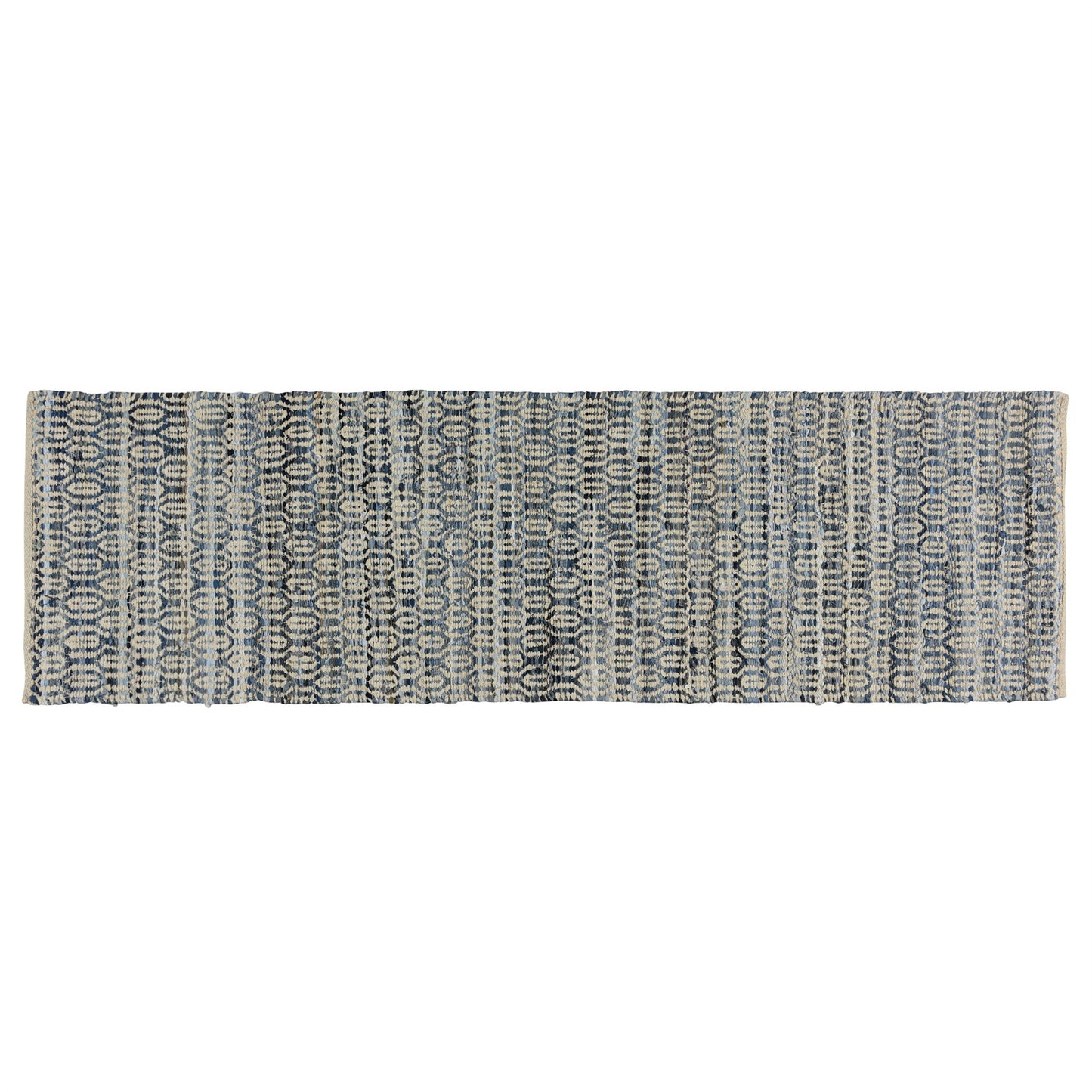 5' X 8' Blue And Gray Dhurrie Area Rug