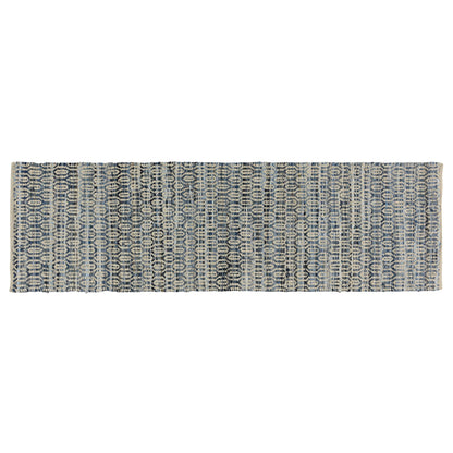 5' X 8' Blue And Gray Dhurrie Area Rug