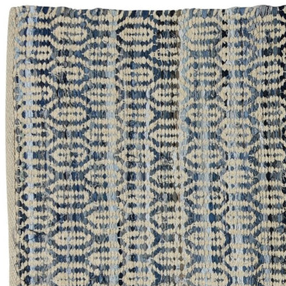 5' X 8' Blue And Gray Dhurrie Area Rug