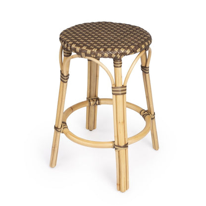 24" Natural and Brown Rattan Backless Counter Height Bar Chair HomeRoots