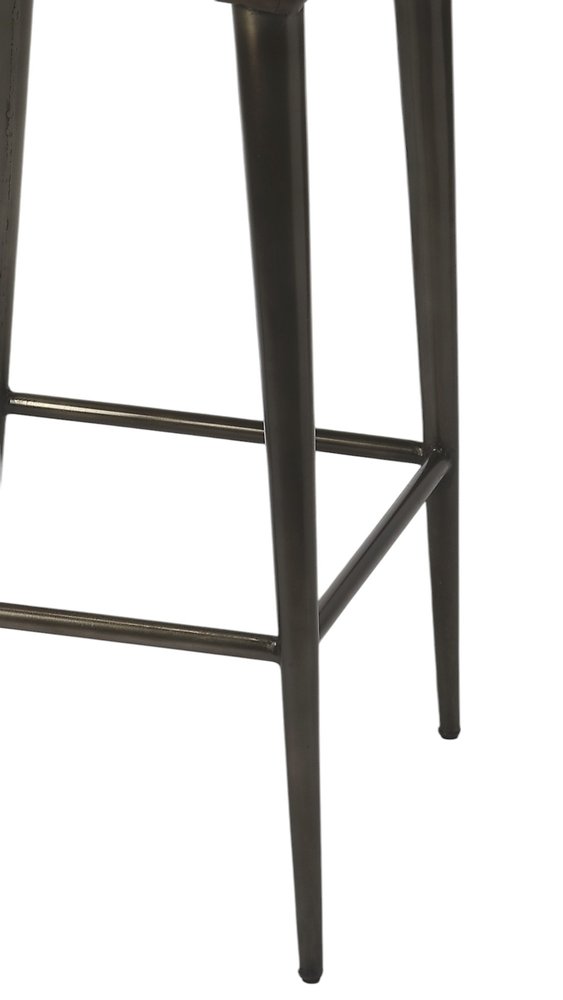 32" Brown and Black Manufactured Wood and Iron Bar Chair HomeRoots