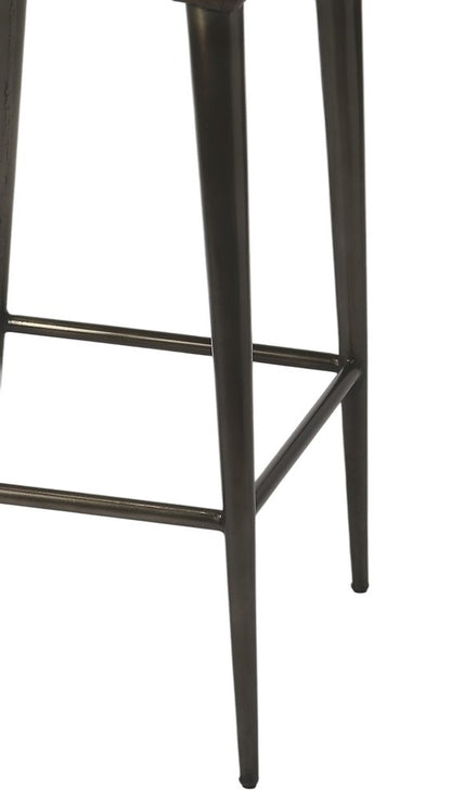 32" Brown and Black Manufactured Wood and Iron Bar Chair HomeRoots
