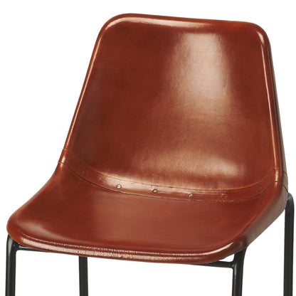 28" Brown and Black Manufactured Wood and Iron Bar Chair HomeRoots