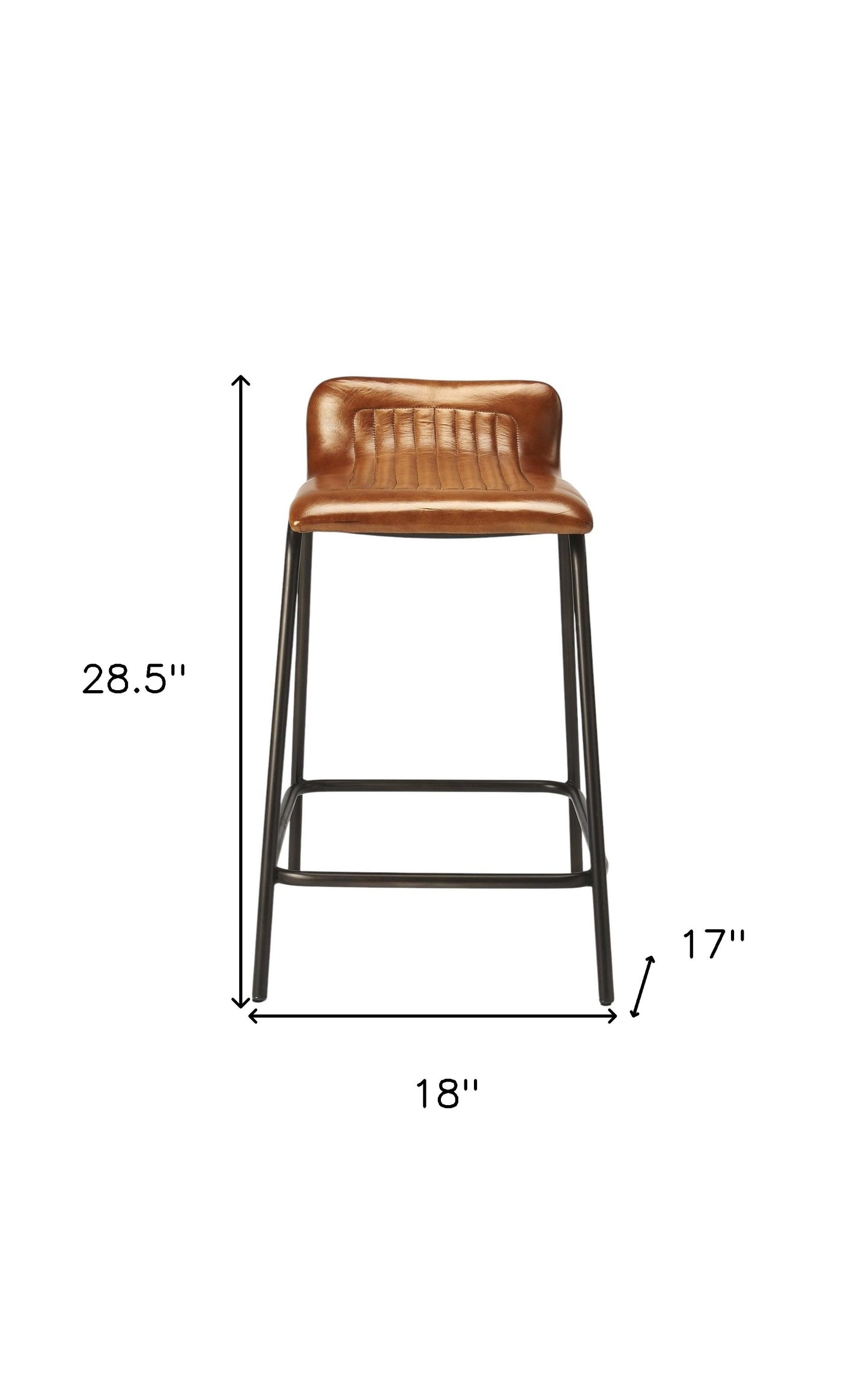 24" Brown and Black Manufactured Wood and Iron Counter Height Bar Chair