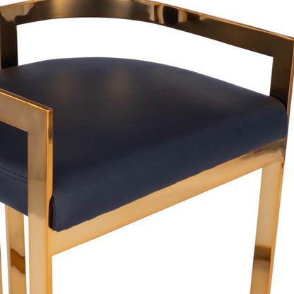 28" Black and Gold Iron Low Back Counter Height Bar Chair HomeRoots