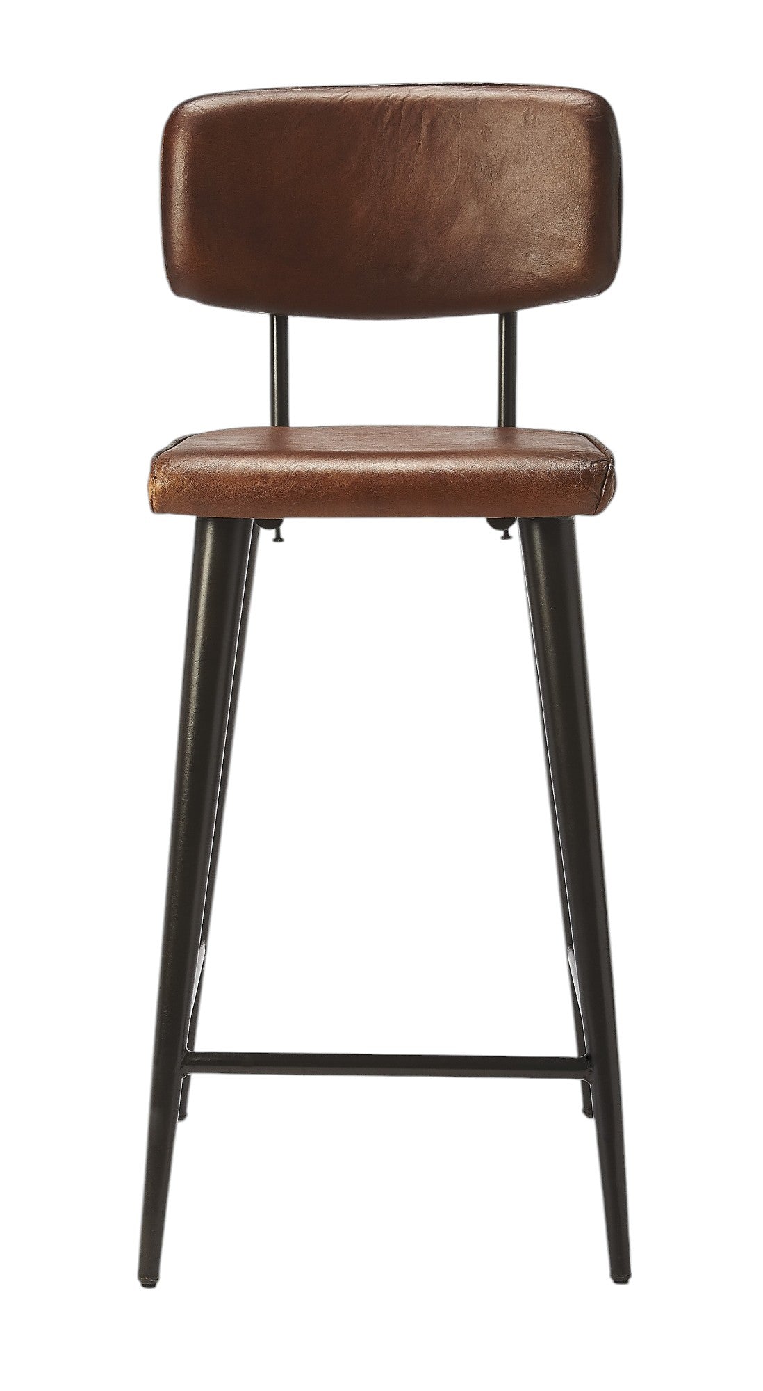 28" Brown and Black Iron Bar Chair