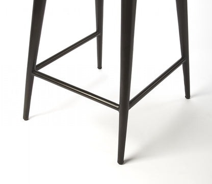 28" Brown and Black Iron Bar Chair